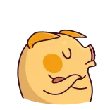 🙅‍♂️ pig, animal, cute, sticker, cartoon, folded arms telegram sticker