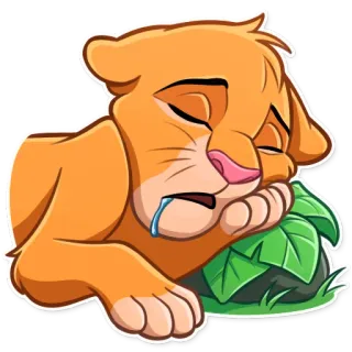 😴 Simba The Lion King singa, anak singa, sedih, Disney, binatang telegram sticker