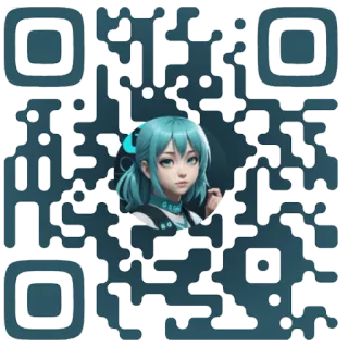😎 QR-Code, Anime-Mädchen, Digitale Kunst telegram sticker