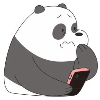 🤭 Panda We Bare Bears Panda, Kartun, Beruang, We Bare Bears, Telepon, Sedih telegram sticker