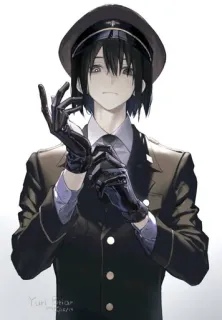 👀 动漫, 男性, 制服, 角色, 手套, 黑发 telegram sticker