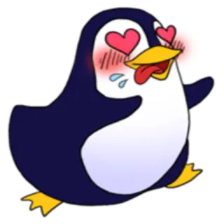 😍 пингвин, любовь, сердечки, милый, мультфильм, животное telegram sticker