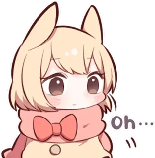 😐 Oh... 애니메이션, 귀여운, 카와이, 만화, 스티커 telegram sticker