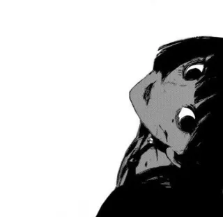 ⛓ anime, manga, portrait, black and white telegram sticker