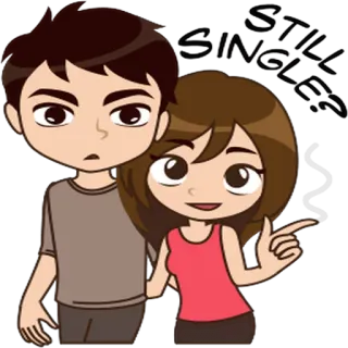 ☝ мультфильм, пара, отношения, любовь, чиби telegram sticker