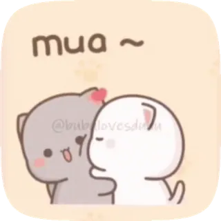 ❤️ mua ~ gatti, bacio, amore, carino, cartoni animati, affetto telegram sticker