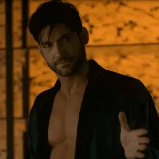 😐 Lucifer Morningstar Lucifer телешоу, люцифер, морнингстар, дьявол, персонаж, том эллис telegram sticker