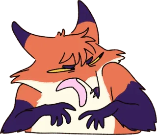 🤢 キツネ, 動物, 漫画, 舌, 面白い, オレンジ, 可愛い telegram sticker