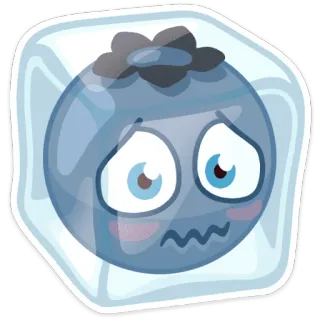 🥶 blueberry, frozen, sad, emoji, fruit, cold telegram sticker
