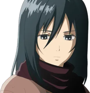 😶 Mikasa Ackerman Attack on Titan Anime, Gadis, Mikasa, Attack on Titan, Karakter, Perempuan telegram sticker