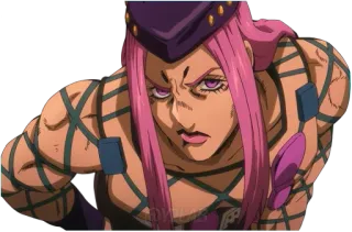 🤨 Risotto Nero JoJo's Bizarre Adventure anime, jojo, risotto nero, character, purple hair telegram sticker