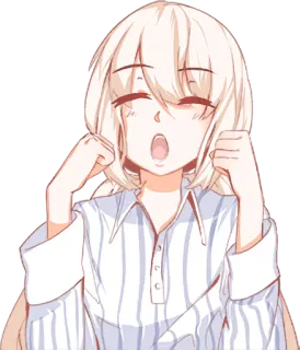 😪 anime, yawning, sleepy, girl, tired telegram sticker