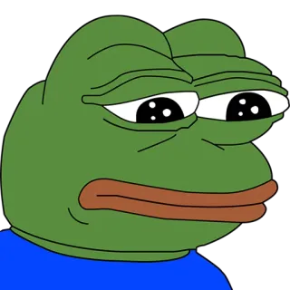 🐸 Pepe the Frog Meme, Pepe, Rana, Triste, Meme de internet telegram sticker