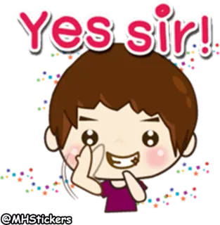 👌 Yes sir! 是, 先生, 卡通, 批准, 肯定, 同意 telegram sticker