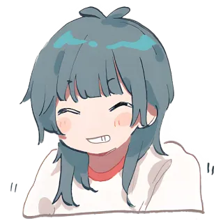 😁 Anime, Imut, Gadis, Tersenyum, Kawaii, Manga, Kartun whatsapp sticker
