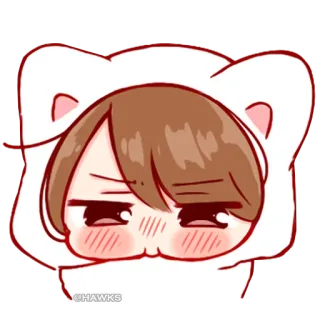 💞 kawaii, cute, anime, bear, hoodie telegram sticker