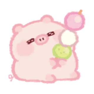 👿 돼지, 동물, 귀여운, 분홍색, 카와이, 만화, 달콤한 telegram sticker