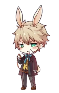 😒 Anime, Lapin, Chibi, Mignon, Personnage, Dessin animé telegram sticker
