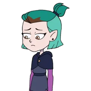 😞 Amity Blight The Owl House Amity Blight, cartoon character, sad, The Owl House telegram sticker