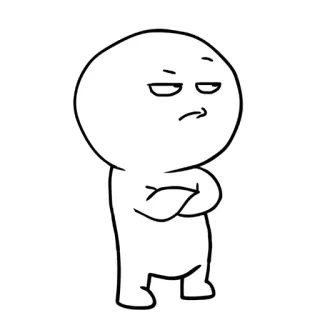 😒 cartoon, character, simple, outline telegram sticker