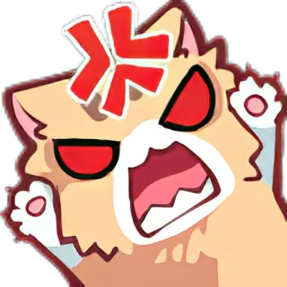 👍 enojado, gato, emoticono, dibujo animado, rabia, felino, frustración whatsapp sticker