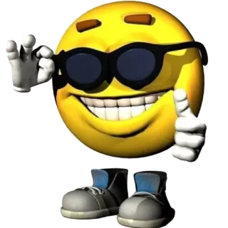 💩 Emoji, Figo, Occhiali da sole, Pollice in su, Scarpe telegram sticker