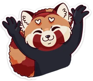 Red Panda Miku👉 @Stickergram (by Cristina Tretyakova) whatsapp stickers