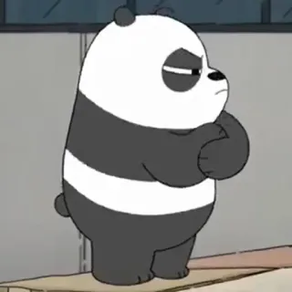 😑 Panda We Bare Bears Мультфильм, Панда, Медведь, Мы обычные медведи, Злой, Милый, Животное whatsapp sticker