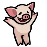 🐖 cerdo, animal, dibujo animado, lindo, rosa, ilustración whatsapp sticker