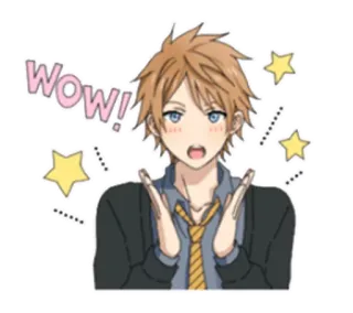 😍 WOW! Anime, aufgeregt, wow, Sterne, fröhlich whatsapp sticker
