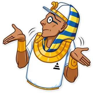 🤷‍♂️ ai cập, pharaoh, nhún vai, câu hỏi, bối rối, nghi ngờ telegram sticker