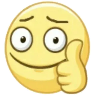 😧 emoji, smile, thumbs up, approval, yellow telegram sticker