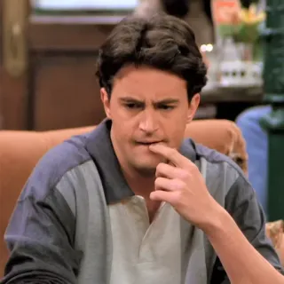 🤨 Chandler Bing Friends amici, nervoso, divertente, serie tv, chandler, sitcom telegram sticker