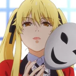 🍋 Mary Saotome Kakegurui Anime, Personaje, Manga, Mary Saotome, Kakegurui, Rubia, Máscara, Apuestas whatsapp sticker