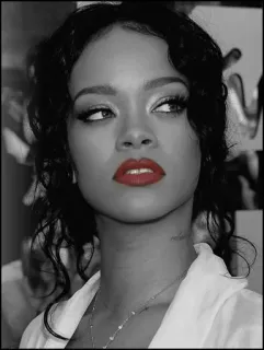 🥀 Rihanna cantora, celebridade, beleza, mulher, lábios vermelhos telegram sticker