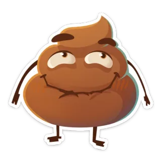 😆 cocô, emoji, marrom, desenho animado, personagem, engraçado telegram sticker