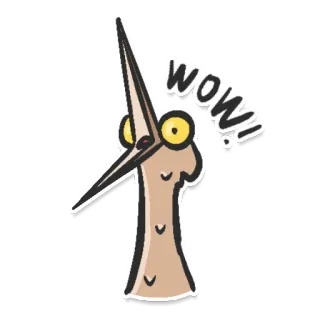 🤩 WOW! wow, esclamazione, cartoni animati, divertente telegram sticker