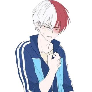 🩸 Shoto Todoroki My Hero Academia Anime, My Hero Academia, Shoto Todoroki, Mezzo freddo mezzo caldo, Personaggio, Manga telegram sticker