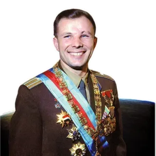 🎖 Yuri Gagarin Yuri Gagarin, Soviet Union, cosmonaut, space, military uniform, USSR, hero of the Soviet Union telegram sticker