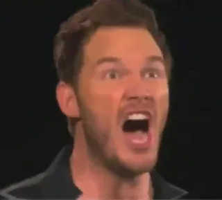 😱 Chris Pratt Meme, Celebridade, Ator, Engraçado, Chocado telegram sticker