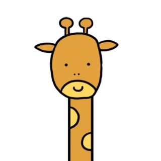 ⚪️ girafe, animal, mignon, illustration, dessin animé whatsapp sticker