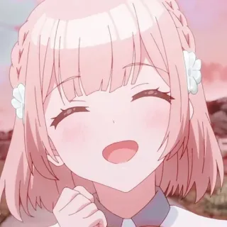 😄 Anime, Cô gái, Nhân vật, Cười, Dễ thương, Hoạt hình telegram sticker