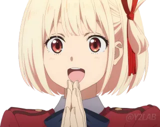 🙏 anime, garota, fofa, feliz, uniforme telegram sticker