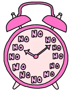 ⏰ NO NO NO NO NO NO NO NO NO NO NO NO clock, alarm clock, no, refusal, deadline, time telegram sticker