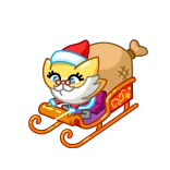 🎅 고양이, 산타, 썰매, 크리스마스, 휴일, 동물, 축제 telegram sticker