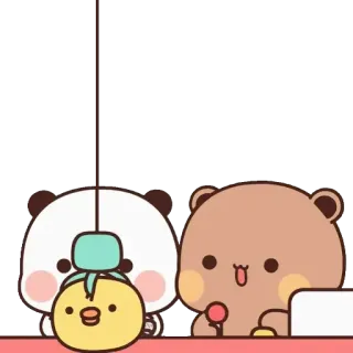 🎰 หมี, แพนด้า, เป็ด, น่ารัก, สัตว์, สติกเกอร์ telegram sticker