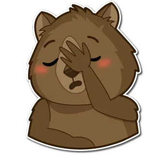 🤦‍♀️ bear, cartoon, sad, facepalm, animal, embarrassed, failure telegram sticker
