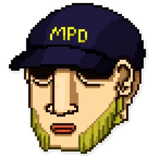 😶 policía, agente, hombre, pixel art, MPD whatsapp sticker