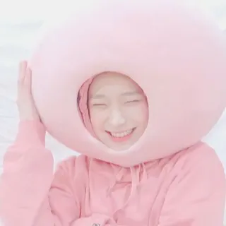 🥟 pessoa, sorrindo, pêssego, kawaii, fofo, rosa whatsapp sticker