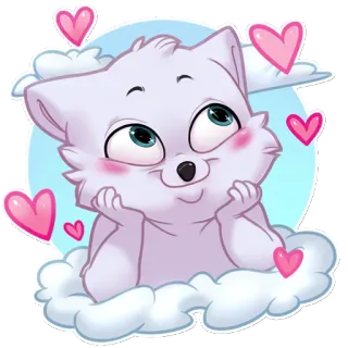 😍 kot, słodki, zwierzę, kreskówka, serce, naklejka telegram sticker
